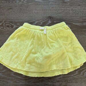 Girls Old Navy yellow terry cloth pull on elastic waist skort size medium 8